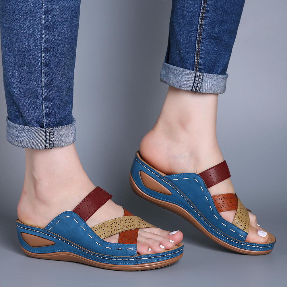Casual Roman Hollow Sandals Cross Toe Baring Sandal
