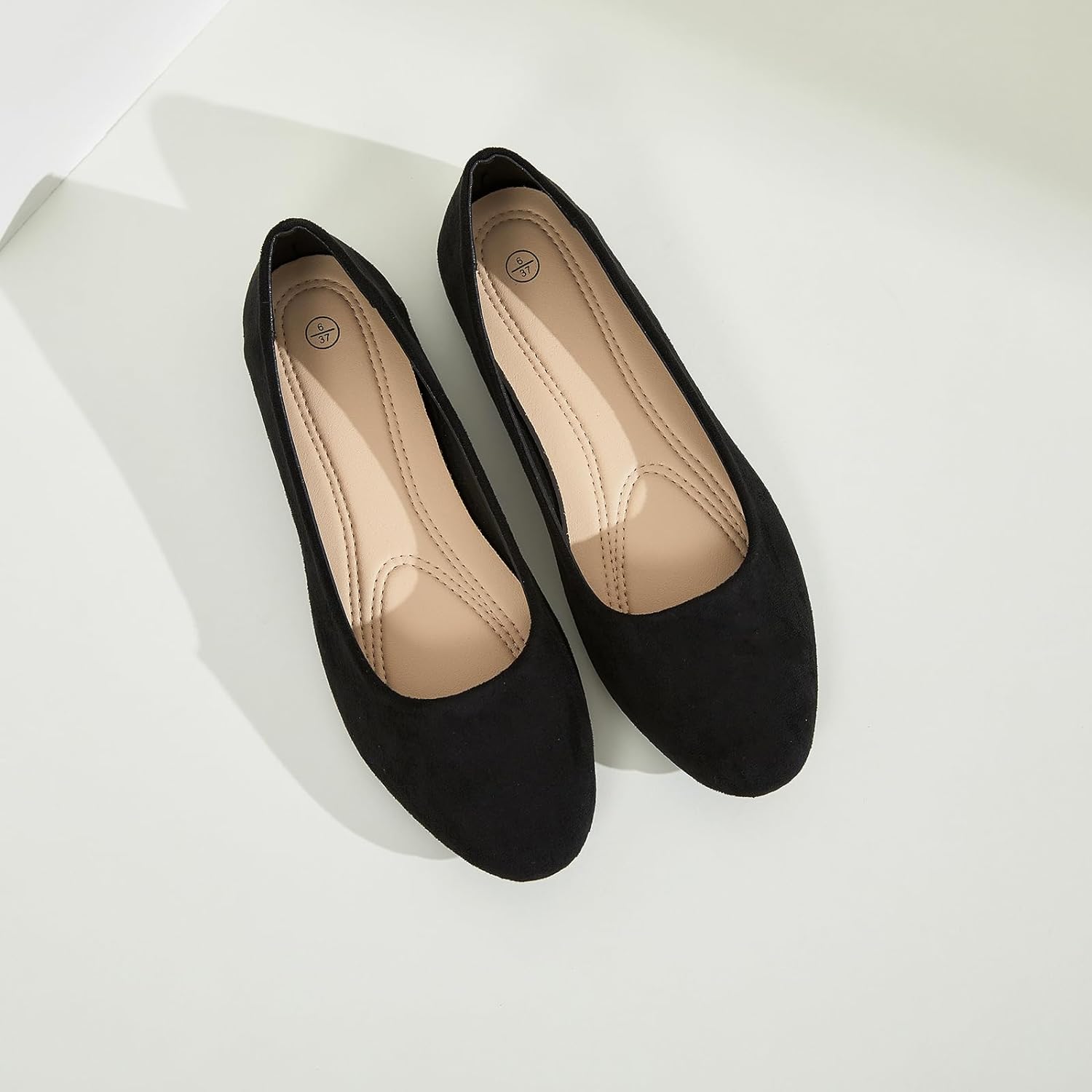 Flats for Women Round Toe Flat Shoes Dressy Black Ballet Flats Comfortable Womens Dress Shoes Ballerina Flats for Work